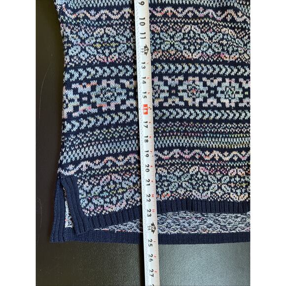 Peruvian Connection Sweater XXL Saphir Pullover Nordic Fair Isle Cotton Alpaca - Picture 9 of 10